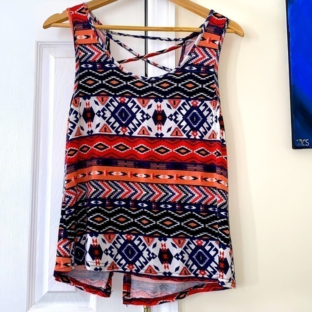Oboe Aztec Print Tank Top